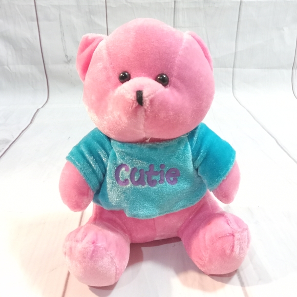 Vintage Pink Cutie Bear Stuff Animal 4'' Plush Toy - Picture 2 of 7